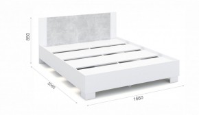 Спальня Аврора Кровать 160 со встроенным основанием под матрас Белый/Ателье светлый в Тарко-Сале - tarko-sale.ok-mebel.com | фото