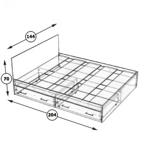 Стандарт Кровать с ящиками 1400, цвет дуб сонома, ШхГхВ 143,5х203,5х70 см., сп.м. 1400х2000 мм., без матраса, основание есть в Тарко-Сале - tarko-sale.ok-mebel.com | фото 6