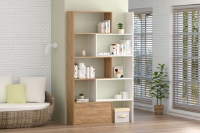 Стеллаж раздвижной (ЛДСП дуб крафт золотой/белый) в Тарко-Сале - tarko-sale.ok-mebel.com | фото 3