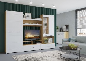 Стенка НЕНСИ 1 (Крафт золотой/Белый глянец) в Тарко-Сале - tarko-sale.ok-mebel.com | фото 3