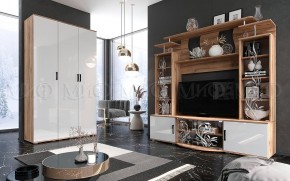 Стенка Виста (Белый глянец/Дуб крафт) в Тарко-Сале - tarko-sale.ok-mebel.com | фото 3