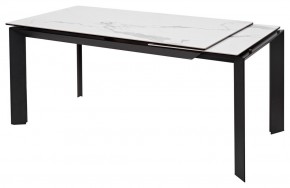 Стол CREMONA 140 HIGH GLOSS STATUARIO Белый мрамор глянцевый, керамика/ черный каркас, ®DISAUR в Тарко-Сале - tarko-sale.ok-mebel.com | фото 3