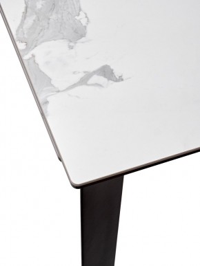 Стол CREMONA 140 HIGH GLOSS STATUARIO Белый мрамор глянцевый, керамика/ черный каркас, ®DISAUR в Тарко-Сале - tarko-sale.ok-mebel.com | фото 4