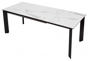Стол CREMONA 140 HIGH GLOSS STATUARIO Белый мрамор глянцевый, керамика/ черный каркас, ®DISAUR в Тарко-Сале - tarko-sale.ok-mebel.com | фото 8