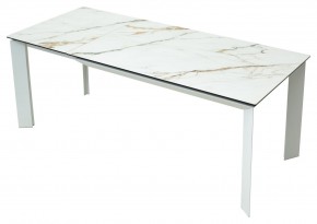 Стол CREMONA 160 KL-188 Контрастный мрамор / белый каркас, ®DISAUR в Тарко-Сале - tarko-sale.ok-mebel.com | фото 2