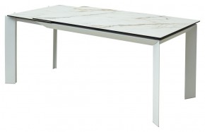 Стол CREMONA 180 KL-188 Контрастный мрамор матовый, итальянская керамика/ белый каркас, ®DISAUR в Тарко-Сале - tarko-sale.ok-mebel.com | фото 3