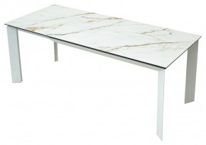 Стол CREMONA 180 KL-188 Контрастный мрамор матовый, итальянская керамика/ белый каркас, ®DISAUR в Тарко-Сале - tarko-sale.ok-mebel.com | фото 9