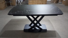 Стол FOGGIA 140 KL-116 Черный мрамор матовый, итальянская керамика/ черный каркас, ®DISAUR в Тарко-Сале - tarko-sale.ok-mebel.com | фото 2