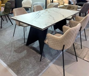 Стол IVAR 180 MARBLES KL-188 Контрастный мрамор, итальянская керамика, ®DISAUR в Тарко-Сале - tarko-sale.ok-mebel.com | фото 11
