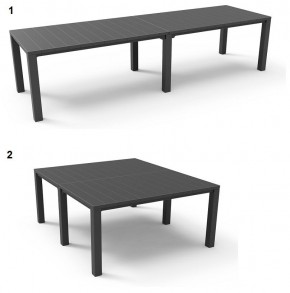 Стол раскладной Джули (Julie Double table 2 configurations) Графит в Тарко-Сале - tarko-sale.ok-mebel.com | фото 1