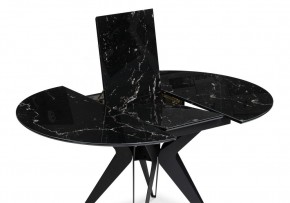 Стол стеклянный Рикла 110(150)х110х76 черный мрамор / черный в Тарко-Сале - tarko-sale.ok-mebel.com | фото 4
