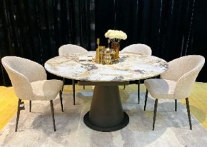 Стол TERAMO 135 GLOSS GRAND JADE SOLID CERAMIC, керамика, поворотн.механизм / Черный каркас, ®DISAUR в Тарко-Сале - tarko-sale.ok-mebel.com | фото 2