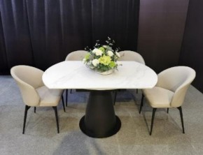 Стол TERAMO 135 GLOSS GRAND JADE SOLID CERAMIC, керамика, поворотн.механизм / Черный каркас, ®DISAUR в Тарко-Сале - tarko-sale.ok-mebel.com | фото 3