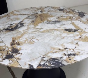 Стол TERAMO 135 GLOSS GRAND JADE SOLID CERAMIC, керамика, поворотн.механизм / Черный каркас, ®DISAUR в Тарко-Сале - tarko-sale.ok-mebel.com | фото 4
