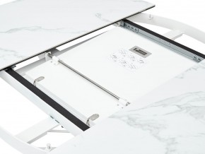 Стол TRENTO 120 HIGH GLOSS STATUARIO Белый мрамор глянцевый, керамика/ белый каркас, ®DISAUR в Тарко-Сале - tarko-sale.ok-mebel.com | фото 3