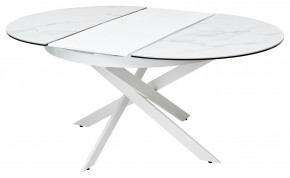 Стол TRENTO 120 HIGH GLOSS STATUARIO Белый мрамор глянцевый, керамика/ белый каркас, ®DISAUR в Тарко-Сале - tarko-sale.ok-mebel.com | фото 6