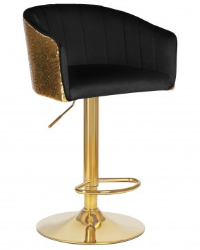 Стул барный DOBRIN DARCY GOLD SHINY, черный велюр с золотыми пайетками в Тарко-Сале - tarko-sale.ok-mebel.com | фото