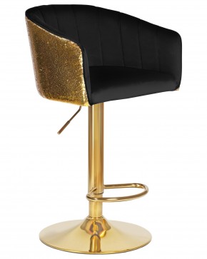 Стул барный DOBRIN DARCY GOLD SHINY, черный велюр с золотыми пайетками в Тарко-Сале - tarko-sale.ok-mebel.com | фото 2
