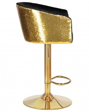 Стул барный DOBRIN DARCY GOLD SHINY, черный велюр с золотыми пайетками в Тарко-Сале - tarko-sale.ok-mebel.com | фото 3