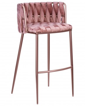 Стул барный DOBRIN EMMA ROSE GOLD, розовый велюр (VF-10) в Тарко-Сале - tarko-sale.ok-mebel.com | фото