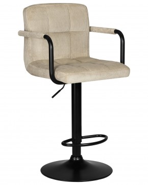 Стул барный DOBRIN KRUGER ARM BLACK, бежевый вельвет (LAR-E2041-04) в Тарко-Сале - tarko-sale.ok-mebel.com | фото