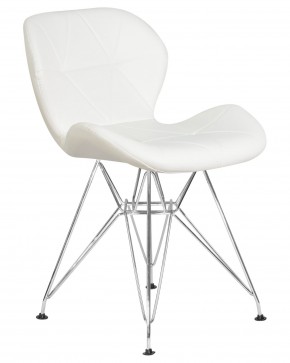 Стул обеденный DOBRIN BUTTERFLY CHROME, ножки хром, цвет белый в Тарко-Сале - tarko-sale.ok-mebel.com | фото 2