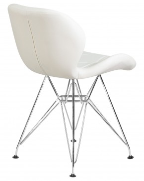 Стул обеденный DOBRIN BUTTERFLY CHROME, ножки хром, цвет белый в Тарко-Сале - tarko-sale.ok-mebel.com | фото 4