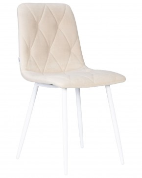 Стул обеденный DOBRIN CHILLY ROMBO, Бежевый Simple 44, основание белое в Тарко-Сале - tarko-sale.ok-mebel.com | фото