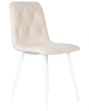 Стул обеденный DOBRIN CHILLY ROMBO, Бежевый Simple 44, основание белое в Тарко-Сале - tarko-sale.ok-mebel.com | фото 2