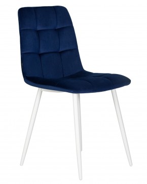 Стул обеденный DOBRIN CHILLY, Темно-синий Holland 60, основание белое в Тарко-Сале - tarko-sale.ok-mebel.com | фото 2