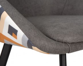 Стул обеденный DOBRIN MARKUS, ЭМАЛЬ ЧЕРНЫЙ МУАР ткань Candy Graphite+Escada Ochre в Тарко-Сале - tarko-sale.ok-mebel.com | фото 7