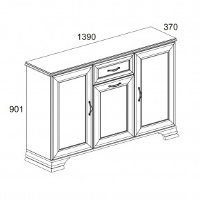 Тумба 3D1S, TIFFANY, цвет вудлайн кремовый в Тарко-Сале - tarko-sale.ok-mebel.com | фото 2