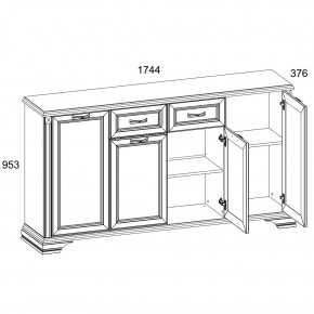 Тумба 4D1S, MONAKO, цвет Сосна винтаж/дуб анкона в Тарко-Сале - tarko-sale.ok-mebel.com | фото 2