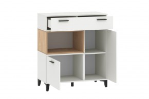 Тумба НМ 013.80 "Bergen" (Белый/Дуб бунратти) в Тарко-Сале - tarko-sale.ok-mebel.com | фото 2