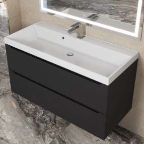 Тумба под раковину Uperwood Tanos 100 см, подвесная, черная матовая в Тарко-Сале - tarko-sale.ok-mebel.com | фото