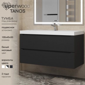 Тумба под раковину Uperwood Tanos 100 см, подвесная, черная матовая в Тарко-Сале - tarko-sale.ok-mebel.com | фото 3