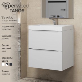 Тумба под раковину Uperwood Tanos 50 см, подвесная, белая матовая в Тарко-Сале - tarko-sale.ok-mebel.com | фото 6