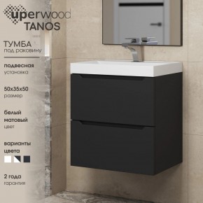 Тумба под раковину Uperwood Tanos 50 см, подвесная, черная матовая в Тарко-Сале - tarko-sale.ok-mebel.com | фото 4