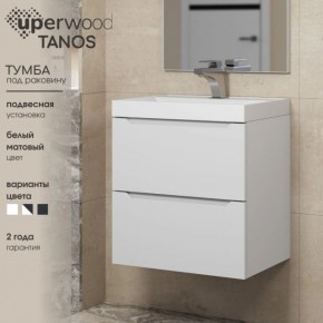 Тумба под раковину Uperwood Tanos 60 см, подвесная, белая матовая в Тарко-Сале - tarko-sale.ok-mebel.com | фото 5