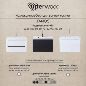 Тумба под раковину Uperwood Tanos 70 см, подвесная, белая/графит в Тарко-Сале - tarko-sale.ok-mebel.com | фото 10