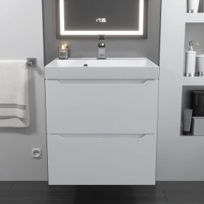 Тумба с раковиной Uperwood Tanos 50 см, подвесная, белая матовая в Тарко-Сале - tarko-sale.ok-mebel.com | фото 10
