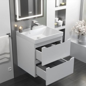 Тумба с раковиной Uperwood Tanos 50 см, подвесная, белая матовая в Тарко-Сале - tarko-sale.ok-mebel.com | фото 11