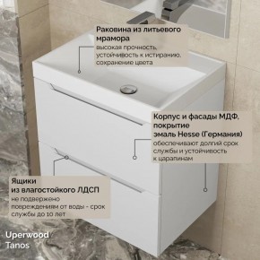 Тумба с раковиной Uperwood Tanos 50 см, подвесная, белая матовая в Тарко-Сале - tarko-sale.ok-mebel.com | фото 6