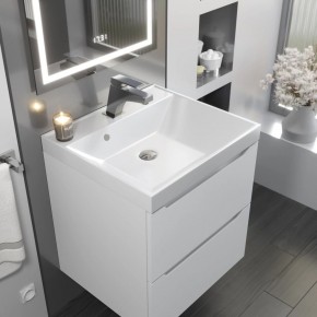 Тумба с раковиной Uperwood Tanos 50 см, подвесная, белая матовая в Тарко-Сале - tarko-sale.ok-mebel.com | фото 9
