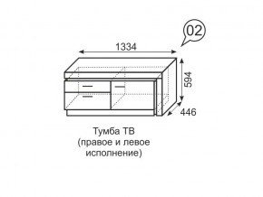 Тумба ТВ Люмен 02 Дуб Сакраменто/Белый снег в Тарко-Сале - tarko-sale.ok-mebel.com | фото 3