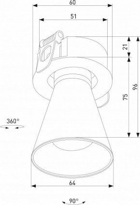 Встраиваемый светильник Elektrostandard Bell 25097/LED 8W 3000K черный в Тарко-Сале - tarko-sale.ok-mebel.com | фото 5