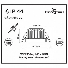 Встраиваемый светильник Novotech Drum 357604 в Тарко-Сале - tarko-sale.ok-mebel.com | фото 3