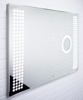 Зеркало Cosmo 100 alum (линза) с подсветкой Sansa (SCL1026Z) в Тарко-Сале - tarko-sale.ok-mebel.com | фото 3
