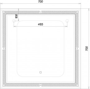 Зеркало Паликир 700х700 с подсветкой Домино (GL7051Z) в Тарко-Сале - tarko-sale.ok-mebel.com | фото 6